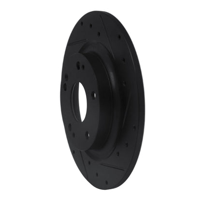 R1 Concepts Honda Civic Sedan Rear Right Drilled & Slotted Black Brake Rotor (Part Number: rncECB - 59068R) | rncECB - 59068R - JDMuscleSPK975967