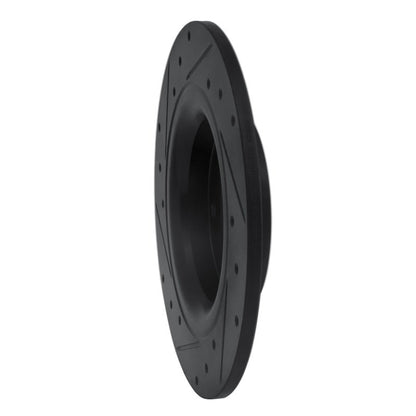 R1 Concepts Honda Civic Sedan Rear Right Drilled & Slotted Black Brake Rotor (Part Number: rncECB - 59068R) | rncECB - 59068R - JDMuscleSPK975967