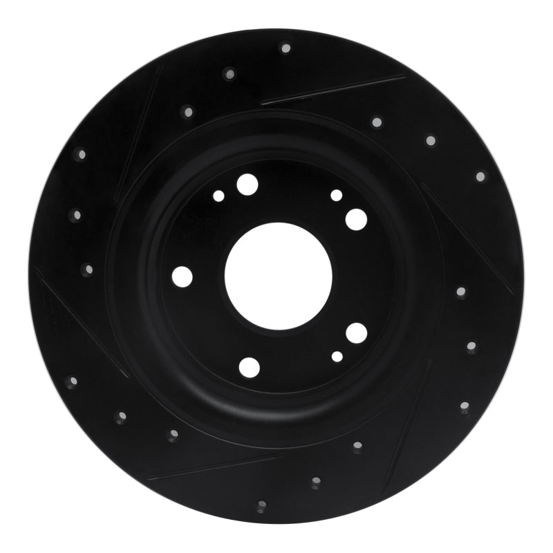 R1 Concepts Honda Civic Sedan Rear Right Drilled & Slotted Black Brake Rotor (Part Number: rncECB - 59068R) | rncECB - 59068R - JDMuscleSPK975967