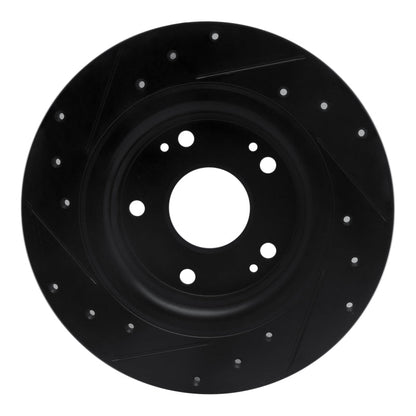 R1 Concepts Honda Civic Sedan Rear Right Drilled & Slotted Black Brake Rotor (Part Number: rncECB - 59068R) | rncECB - 59068R - JDMuscleSPK975967