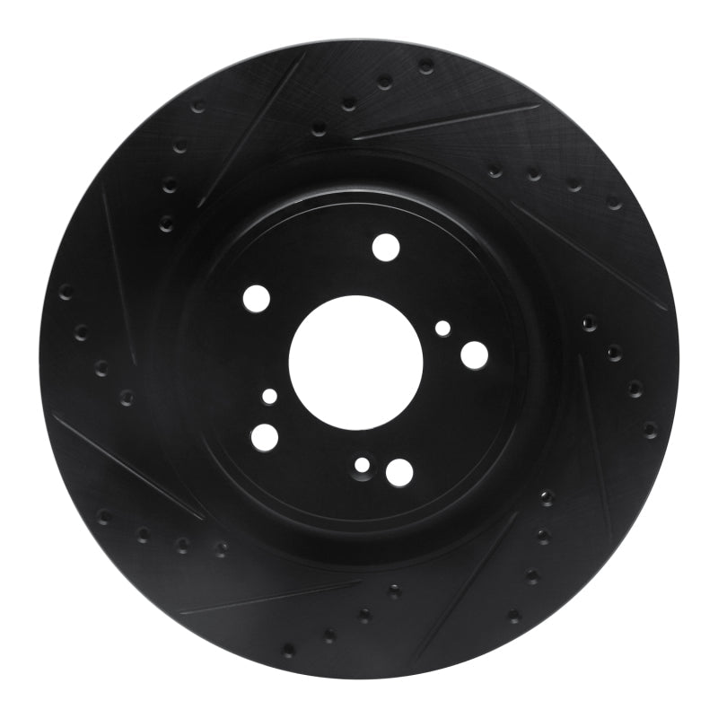 R1 Concepts Honda CR - V Front Left Drilled & Slotted Brake Rotor (2019 - 2022) - Black Finish | rncECB - 59072L - JDMuscleSPK983098