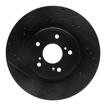 R1 Concepts Honda CR - V Front Left Drilled & Slotted Brake Rotor (2019 - 2022) - Black Finish | rncECB - 59072L - JDMuscleSPK983098