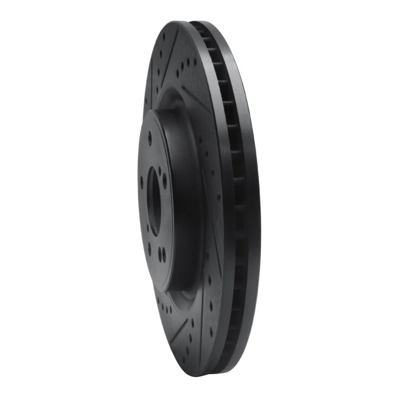 R1 Concepts Honda CR - V Front Left Drilled & Slotted Brake Rotor (2019 - 2022) - Black Finish | rncECB - 59072L - JDMuscleSPK983098