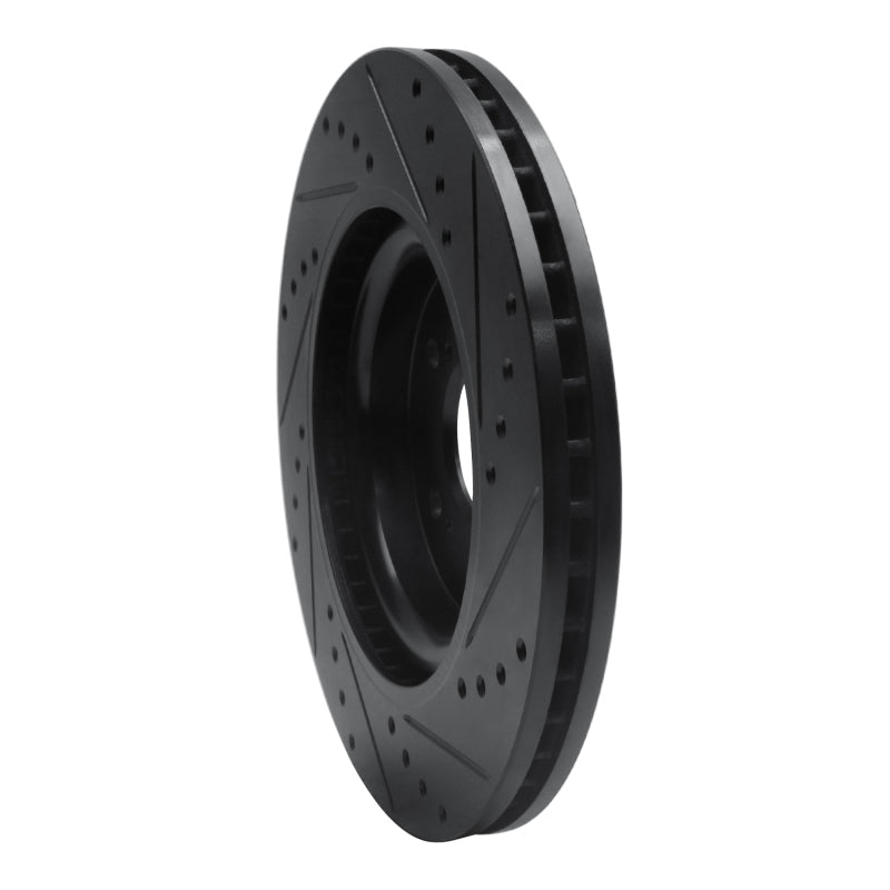 R1 Concepts Honda CR - V Front Left Drilled & Slotted Brake Rotor (2019 - 2022) - Black Finish | rncECB - 59072L - JDMuscleSPK983098