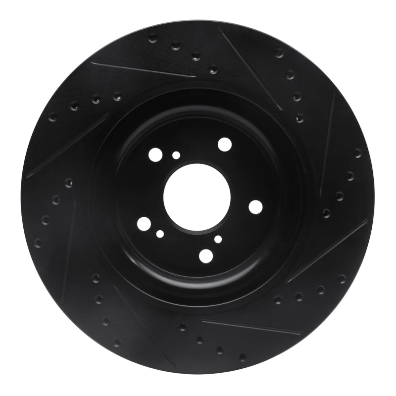 R1 Concepts Honda CR - V Front Left Drilled & Slotted Brake Rotor (2019 - 2022) - Black Finish | rncECB - 59072L - JDMuscleSPK983098