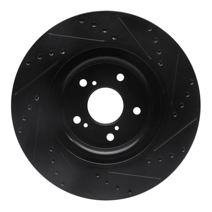 R1 Concepts Honda CR - V Front Left Drilled & Slotted Brake Rotor (2019 - 2022) - Black Finish | rncECB - 59072L - JDMuscleSPK983098