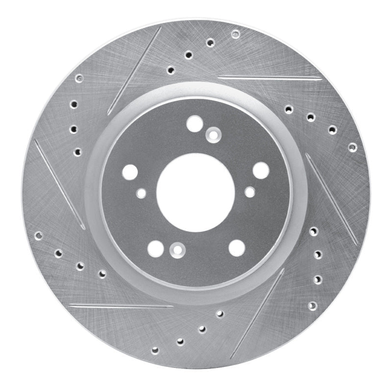 R1 Concepts Honda CR - V Front Left Drilled & Slotted Silver Brake Rotor Part  RNCEDZ - 59057L | rncEDZ - 59057L - JDMuscleSPK986480