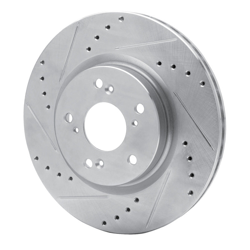 R1 Concepts Honda CR - V Front Left Drilled & Slotted Silver Brake Rotor Part  RNCEDZ - 59057L | rncEDZ - 59057L - JDMuscleSPK986480