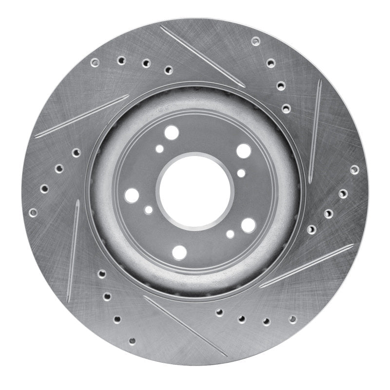 R1 Concepts Honda CR - V Front Left Drilled & Slotted Silver Brake Rotor Part  RNCEDZ - 59057L | rncEDZ - 59057L - JDMuscleSPK986480