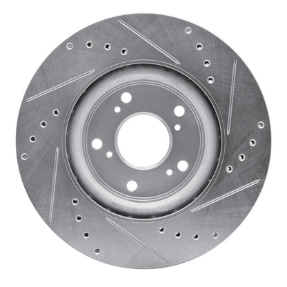R1 Concepts Honda CR - V Front Left Drilled & Slotted Silver Brake Rotor Part  RNCEDZ - 59057L | rncEDZ - 59057L - JDMuscleSPK986480