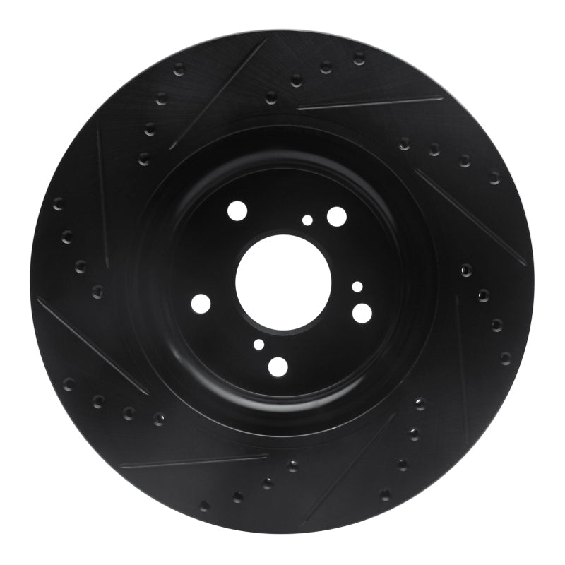 R1 Concepts Honda CR - V Front Right Drilled & Slotted Brake Rotor (2018 - 2022) – Black Finish | rncECB - 59072R - JDMuscleSPK983099