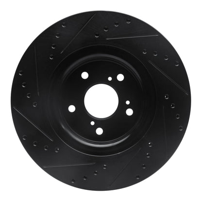 R1 Concepts Honda CR - V Front Right Drilled & Slotted Brake Rotor (2018 - 2022) – Black Finish | rncECB - 59072R - JDMuscleSPK983099
