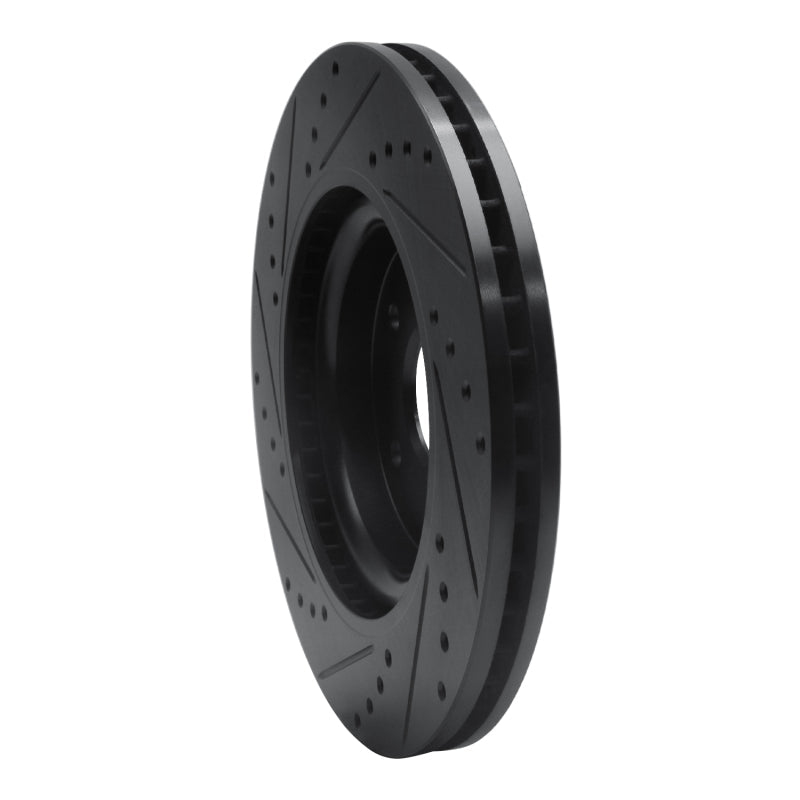 R1 Concepts Honda CR - V Front Right Drilled & Slotted Brake Rotor (2018 - 2022) – Black Finish | rncECB - 59072R - JDMuscleSPK983099