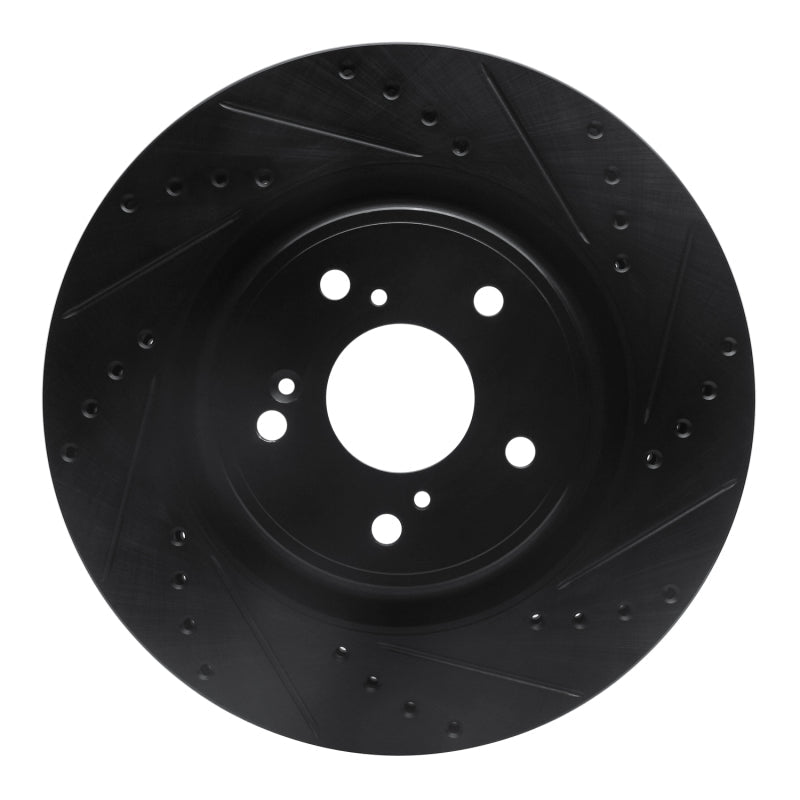 R1 Concepts Honda CR - V Front Right Drilled & Slotted Brake Rotor (2018 - 2022) – Black Finish | rncECB - 59072R - JDMuscleSPK983099