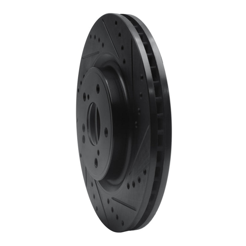 R1 Concepts Honda CR - V Front Right Drilled & Slotted Brake Rotor (2018 - 2022) – Black Finish | rncECB - 59072R - JDMuscleSPK983099