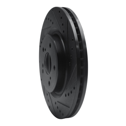 R1 Concepts Honda CR - V Front Right Drilled & Slotted Brake Rotor (2018 - 2022) – Black Finish | rncECB - 59072R - JDMuscleSPK983099