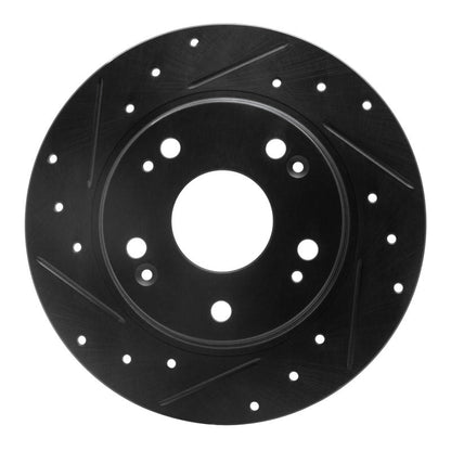 R1 Concepts Honda CR - Z 2011 - 2015 Rear Left Drilled & Slotted Black Brake Rotor | rncECB - 59035L - JDMuscleSPK975923