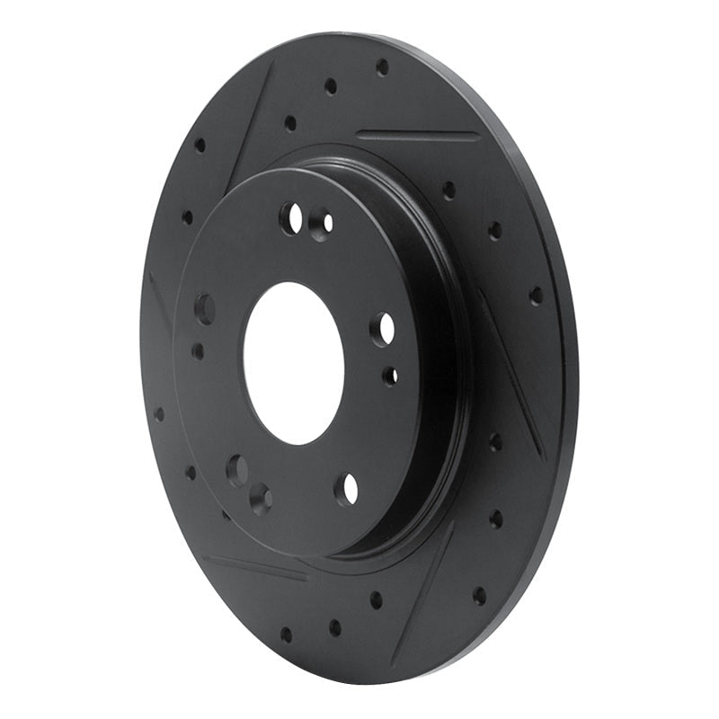 R1 Concepts Honda CR - Z 2011 - 2015 Rear Left Drilled & Slotted Black Brake Rotor | rncECB - 59035L - JDMuscleSPK975923