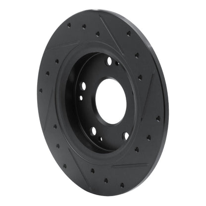R1 Concepts Honda CR - Z 2011 - 2015 Rear Left Drilled & Slotted Black Brake Rotor | rncECB - 59035L - JDMuscleSPK975923