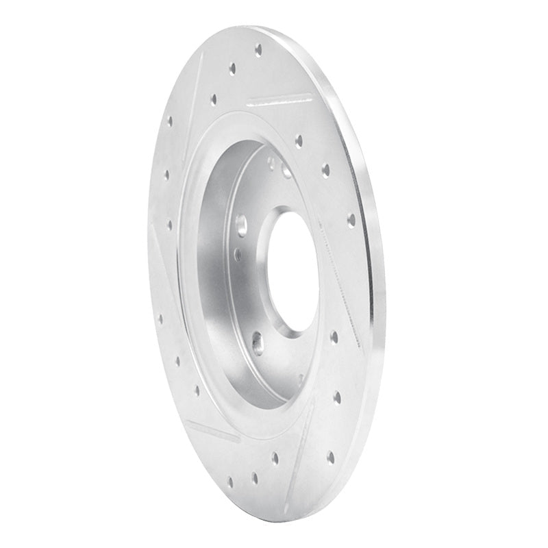 R1 Concepts Honda CR - Z 2011 - 2015 Rear Right Drilled & Slotted Brake Rotor - Silver Finish | rncEDZ - 59035R - JDMuscleSPK986460