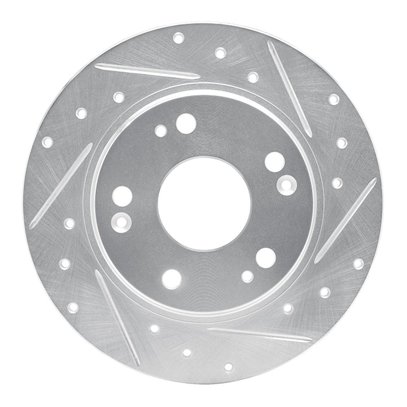 R1 Concepts Honda CR - Z 2011 - 2015 Rear Right Drilled & Slotted Brake Rotor - Silver Finish | rncEDZ - 59035R - JDMuscleSPK986460