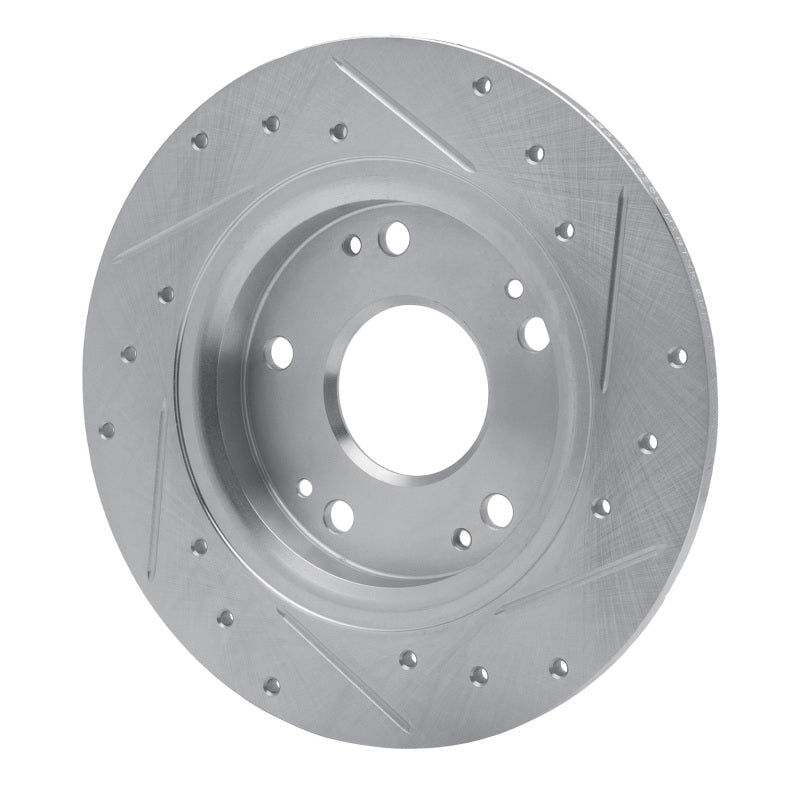 R1 Concepts Honda CR - Z Rear Left Drilled and Slotted Brake Rotor (2011 - 2015) – Silver Finish | rncEDZ - 59035L - JDMuscleSPK986459