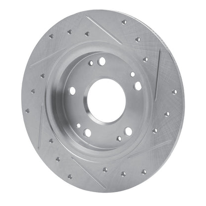 R1 Concepts Honda CR - Z Rear Left Drilled and Slotted Brake Rotor (2011 - 2015) – Silver Finish | rncEDZ - 59035L - JDMuscleSPK986459