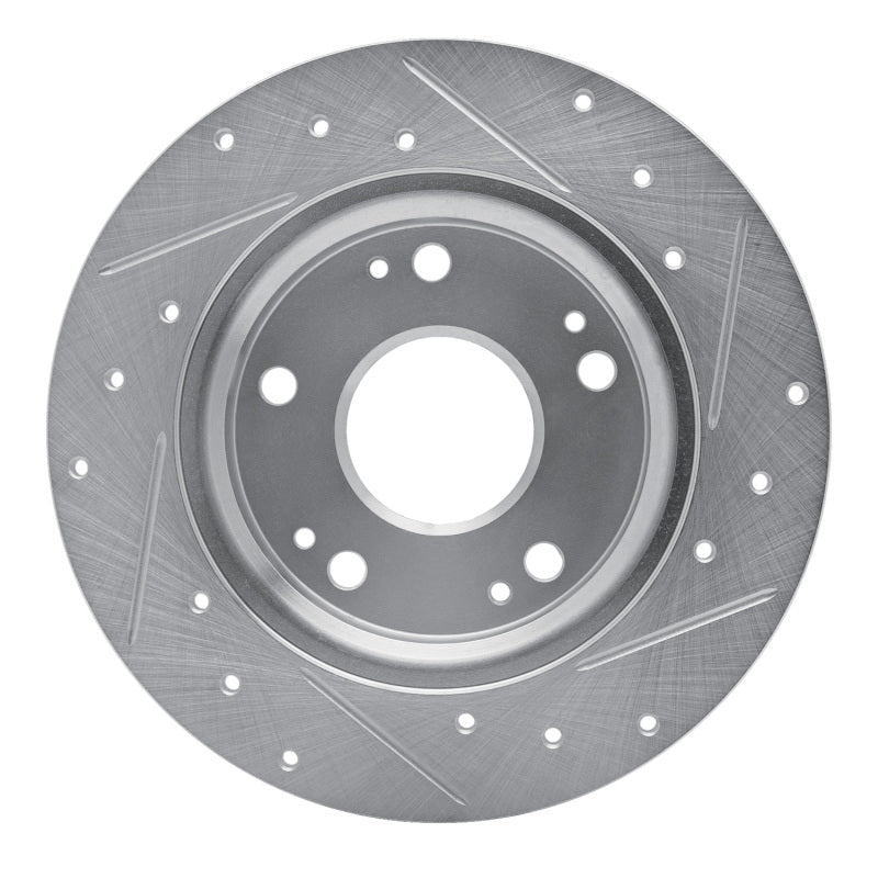 R1 Concepts Honda CR - Z Rear Left Drilled and Slotted Brake Rotor (2011 - 2015) – Silver Finish | rncEDZ - 59035L - JDMuscleSPK986459