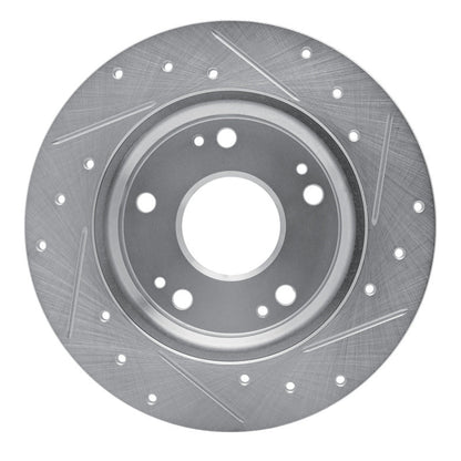R1 Concepts Honda CR - Z Rear Left Drilled and Slotted Brake Rotor (2011 - 2015) – Silver Finish | rncEDZ - 59035L - JDMuscleSPK986459