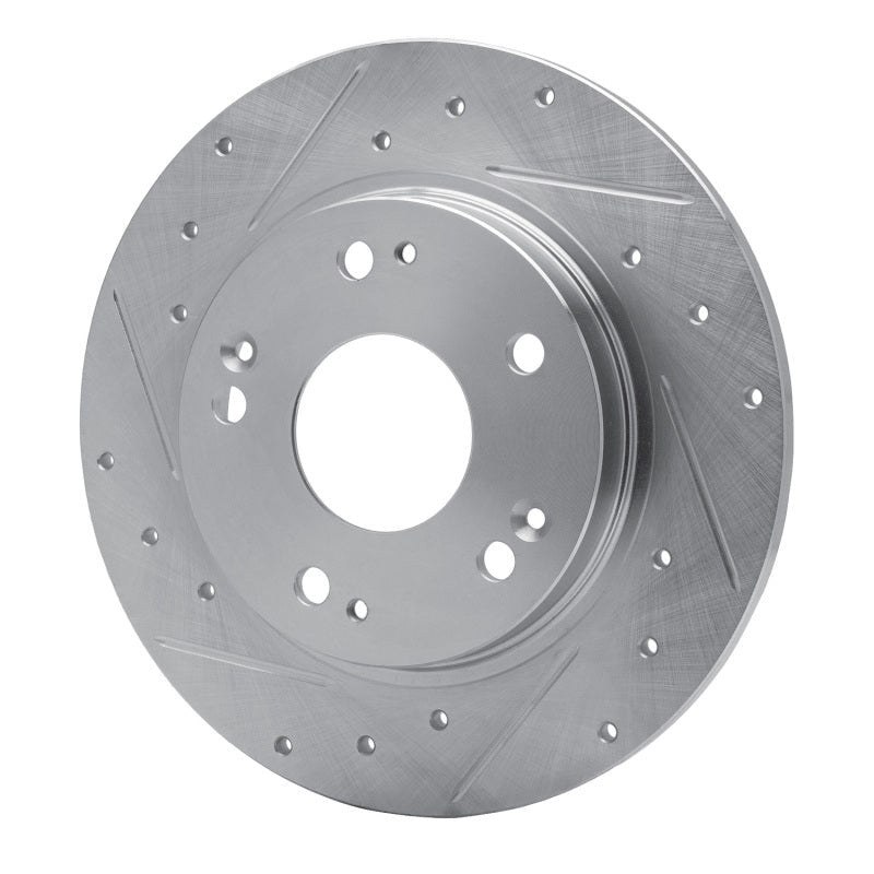 R1 Concepts Honda CR - Z Rear Left Drilled and Slotted Brake Rotor (2011 - 2015) – Silver Finish | rncEDZ - 59035L - JDMuscleSPK986459