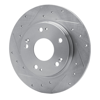 R1 Concepts Honda CR - Z Rear Left Drilled and Slotted Brake Rotor (2011 - 2015) – Silver Finish | rncEDZ - 59035L - JDMuscleSPK986459