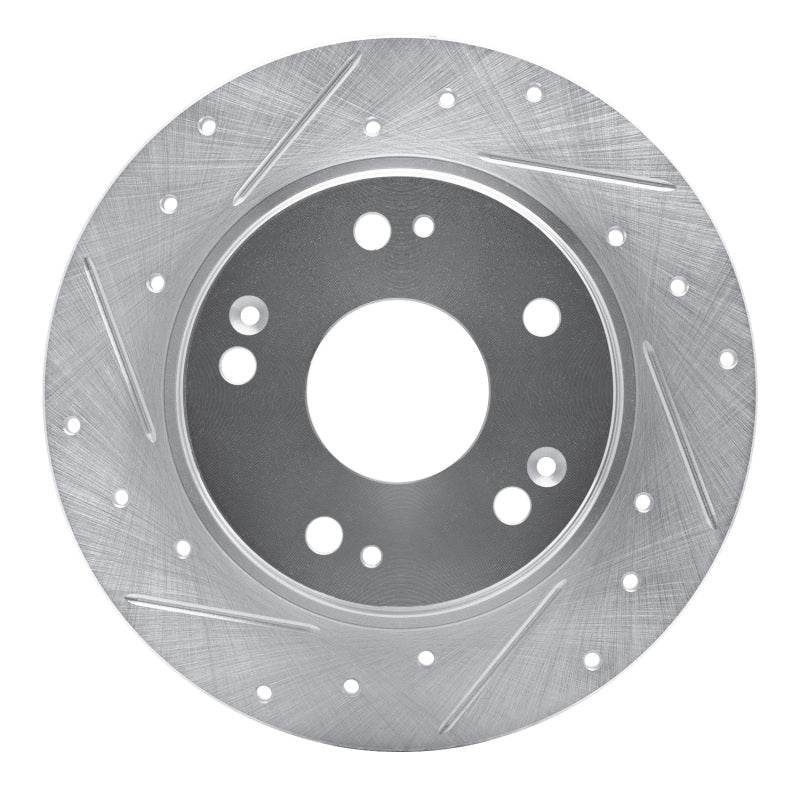 R1 Concepts Honda CR - Z Rear Left Drilled and Slotted Brake Rotor (2011 - 2015) – Silver Finish | rncEDZ - 59035L - JDMuscleSPK986459