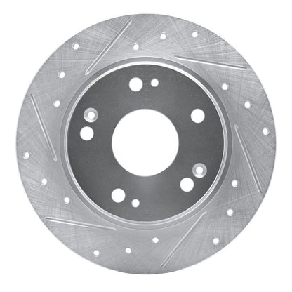 R1 Concepts Honda CR - Z Rear Left Drilled and Slotted Brake Rotor (2011 - 2015) – Silver Finish | rncEDZ - 59035L - JDMuscleSPK986459