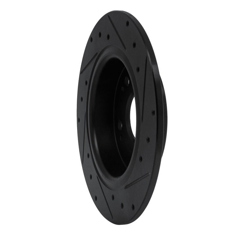 R1 Concepts Honda CR - Z Rear Left Drilled & Slotted Brake Rotor - Black Finish | rncECB - 59060L - JDMuscleSPK983086