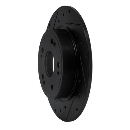 R1 Concepts Honda CR - Z Rear Left Drilled & Slotted Brake Rotor - Black Finish | rncECB - 59060L - JDMuscleSPK983086