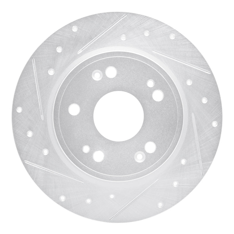 R1 Concepts Honda CR - Z Rear Left Drilled & Slotted Silver Brake Rotor (Part Number: RNCEDZ - 59060L) | rncEDZ - 59060L - JDMuscleSPK986486