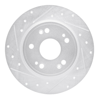 R1 Concepts Honda CR - Z Rear Left Drilled & Slotted Silver Brake Rotor (Part Number: RNCEDZ - 59060L) | rncEDZ - 59060L - JDMuscleSPK986486