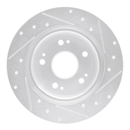 R1 Concepts Honda CR - Z Rear Left Drilled & Slotted Silver Brake Rotor (Part Number: RNCEDZ - 59060L) | rncEDZ - 59060L - JDMuscleSPK986486