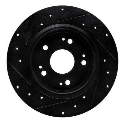 R1 Concepts Honda CR - Z Rear Right Drilled & Slotted Black Brake Rotor (Part rncECB - 59060R) | rncECB - 59060R - JDMuscleSPK983087