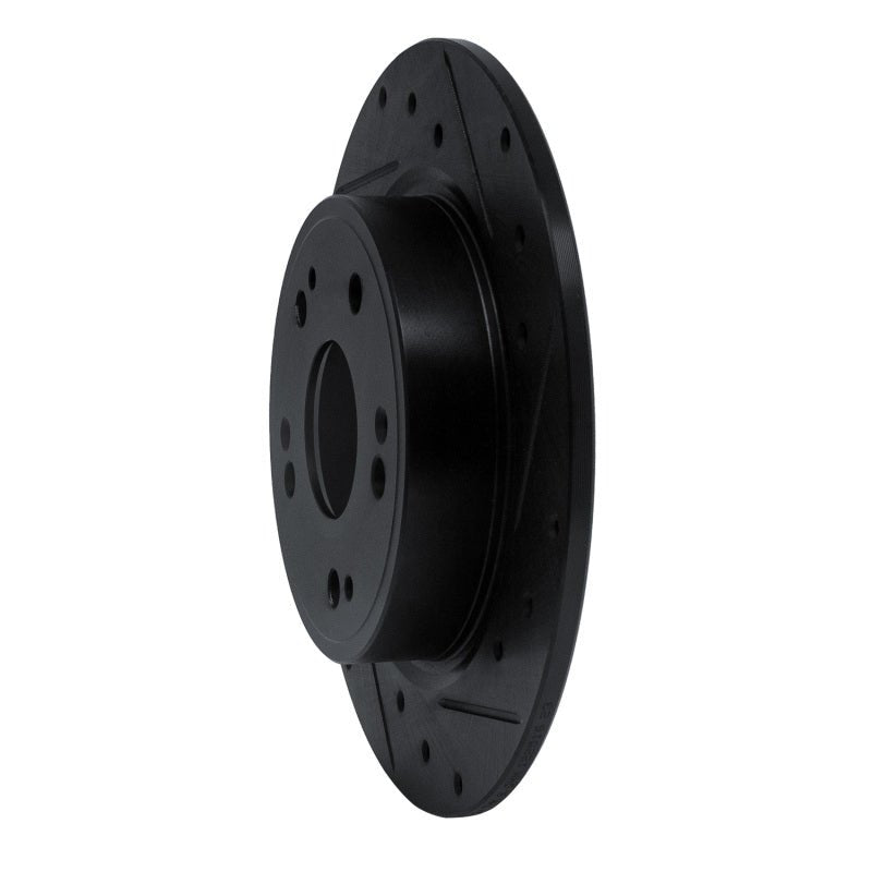 R1 Concepts Honda CR - Z Rear Right Drilled & Slotted Black Brake Rotor (Part rncECB - 59060R) | rncECB - 59060R - JDMuscleSPK983087