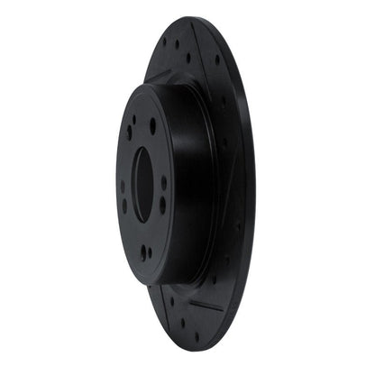 R1 Concepts Honda CR - Z Rear Right Drilled & Slotted Black Brake Rotor (Part rncECB - 59060R) | rncECB - 59060R - JDMuscleSPK983087