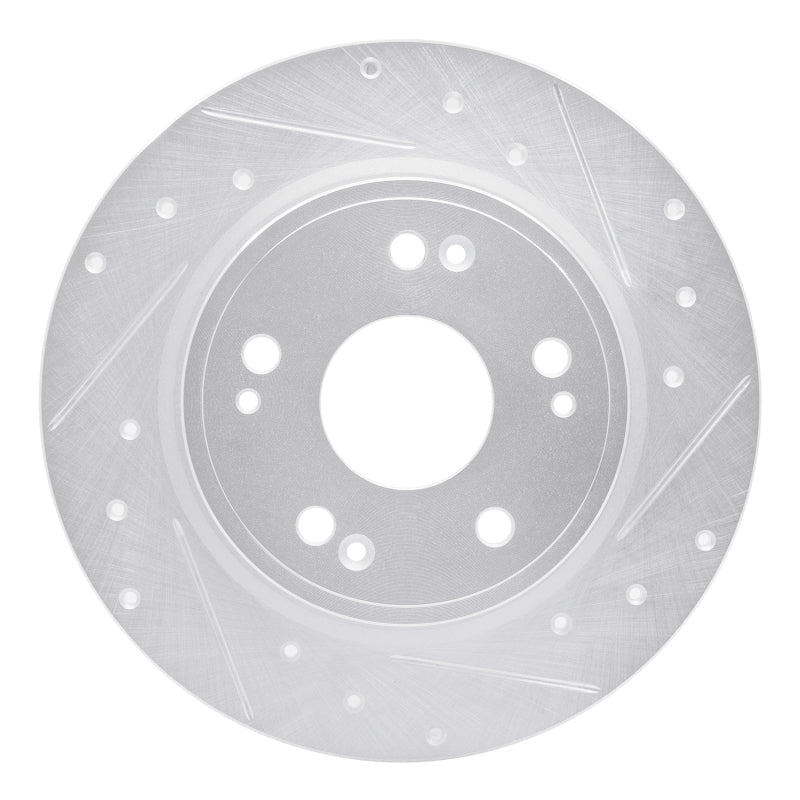 R1 Concepts Honda CR - Z Rear Right Drilled & Slotted Silver Brake Rotor (Part Number: RNCEDZ - 59060R) | rncEDZ - 59060R - JDMuscleSPK986487