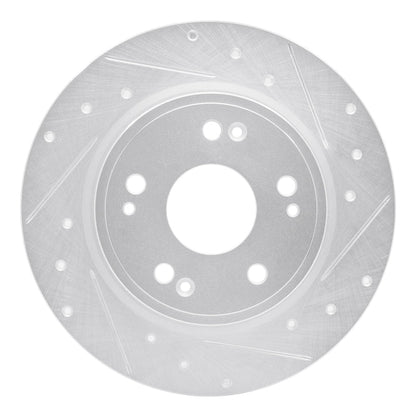 R1 Concepts Honda CR - Z Rear Right Drilled & Slotted Silver Brake Rotor (Part Number: RNCEDZ - 59060R) | rncEDZ - 59060R - JDMuscleSPK986487