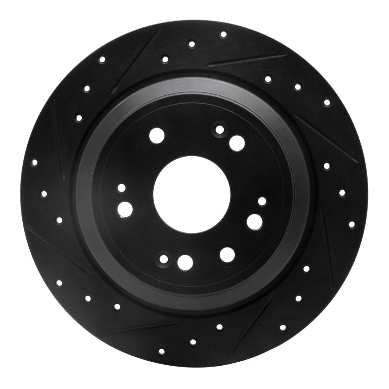 R1 Concepts Honda Crosstour 2010 - 2015 Rear Left Drilled & Slotted Black Brake Rotor (Part rncECB - 59033L) | rncECB - 59033L - JDMuscleSPK975921