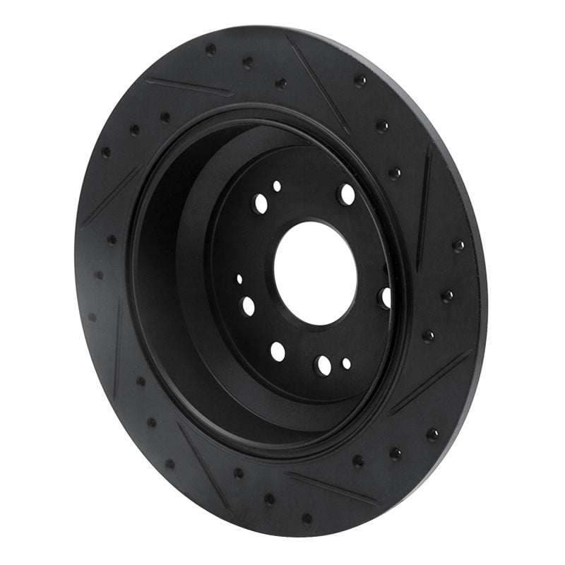 R1 Concepts Honda Crosstour 2010 - 2015 Rear Left Drilled & Slotted Black Brake Rotor (Part rncECB - 59033L) | rncECB - 59033L - JDMuscleSPK975921