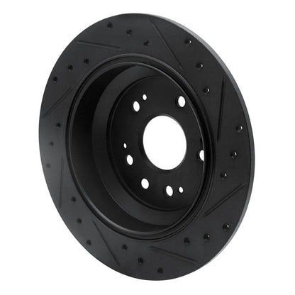 R1 Concepts Honda Crosstour 2010 - 2015 Rear Left Drilled & Slotted Black Brake Rotor (Part rncECB - 59033L) | rncECB - 59033L - JDMuscleSPK975921
