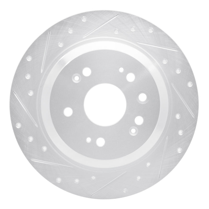 R1 Concepts Honda CrossTOUR Rear Left Drilled & Slotted Silver Brake Rotor (Part Number: RNCEDZ - 59033L) | rncEDZ - 59033L - JDMuscleSPK986455