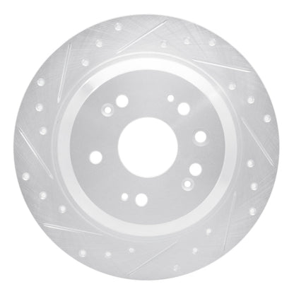 R1 Concepts Honda CrossTOUR Rear Left Drilled & Slotted Silver Brake Rotor (Part Number: RNCEDZ - 59033L) | rncEDZ - 59033L - JDMuscleSPK986455
