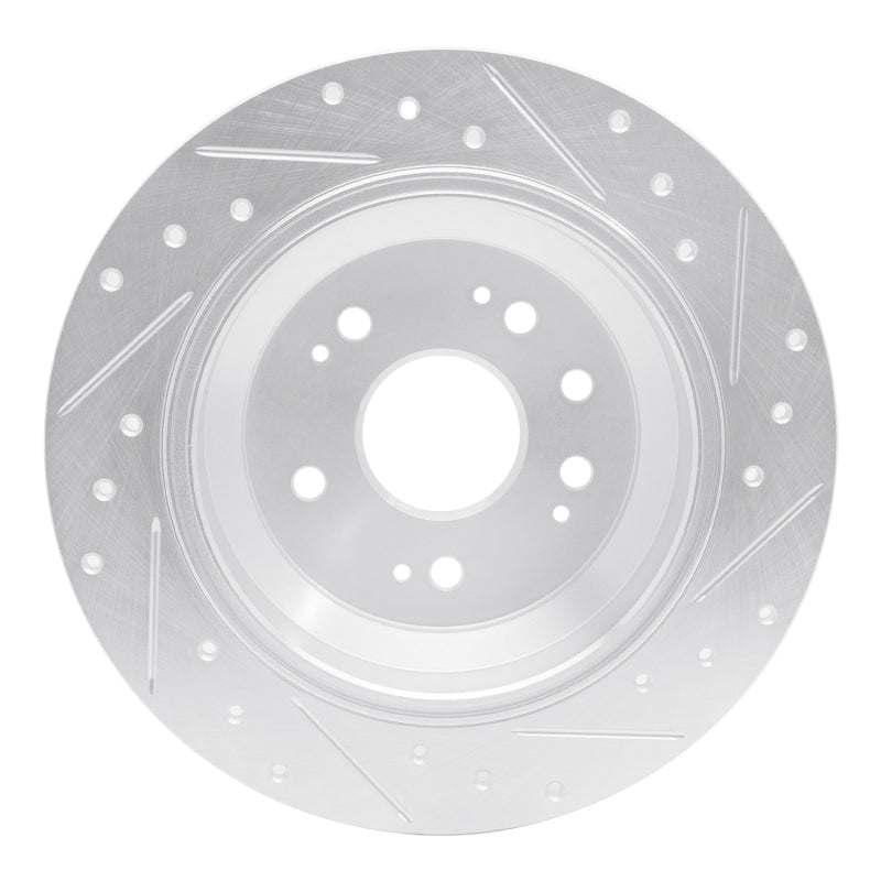 R1 Concepts Honda CrossTOUR Rear Left Drilled & Slotted Silver Brake Rotor (Part Number: RNCEDZ - 59033L) | rncEDZ - 59033L - JDMuscleSPK986455