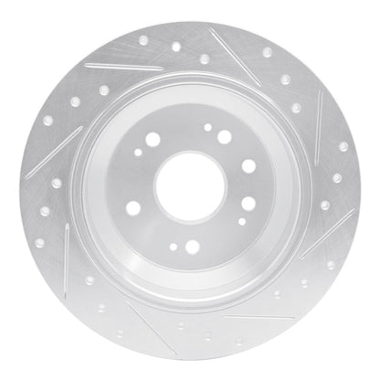 R1 Concepts Honda CrossTOUR Rear Left Drilled & Slotted Silver Brake Rotor (Part Number: RNCEDZ - 59033L) | rncEDZ - 59033L - JDMuscleSPK986455